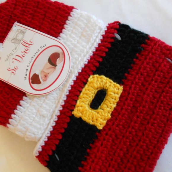 Christmas Santa Infant 2pc. Crocheted Set 0-6mth. - Picture 4 of 5